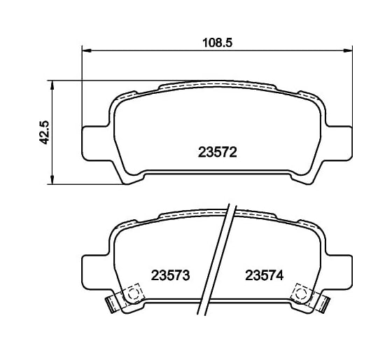 Колодки тормозные NAO задняя ось Hella 8DB 355 029-441