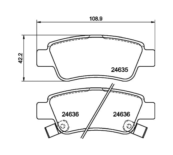 Колодки тормозные NAO задняя ось Hella 8DB 355 030-351