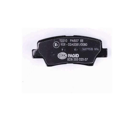 Колодки дисковые органические (NAO), задняя ось, KIA Optima 2010> Hella 8DB 355 036-541