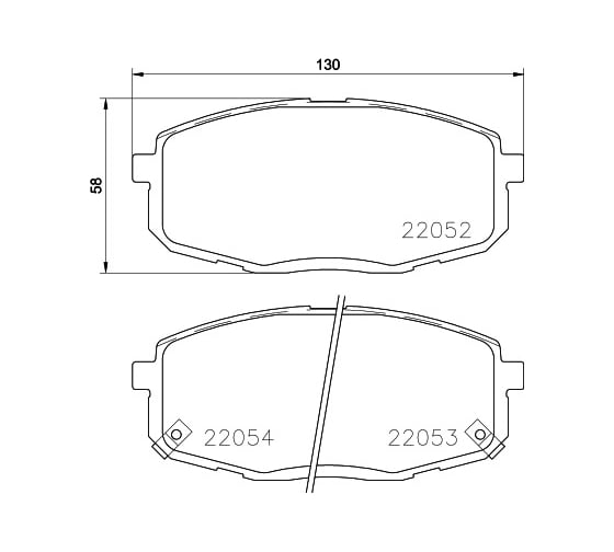 Колодки дисковые органические (NAO), передняя ось, Kia Cerato II 2009> Hella 8DB 355 037-431 1