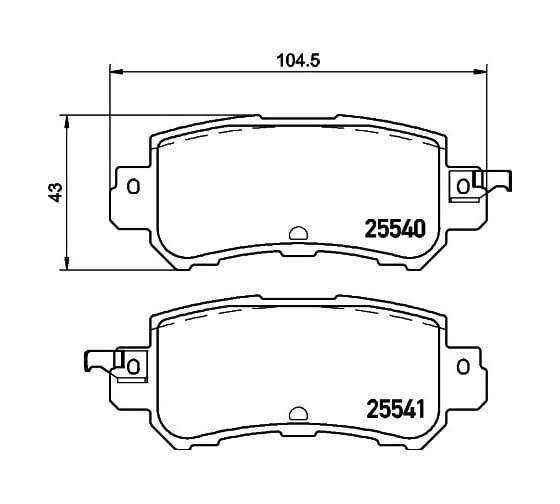 Колодки дисковые органические (NAO), задняя ось, Mazda CX-5 2011-2014 Hella 8DB 355 037-091