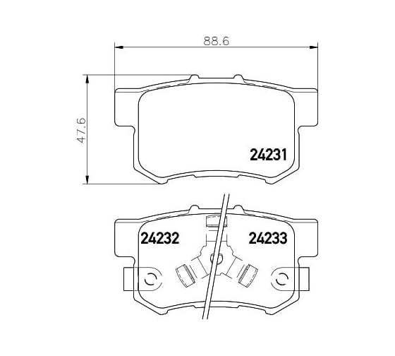Колодки тормозные NAO задняя ось Hella 8DB 355 030-261