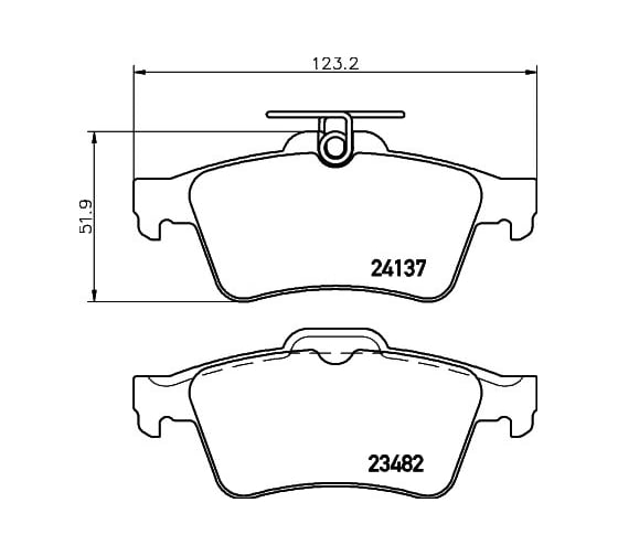 Колодки тормозные NAO задняя ось Hella 8DB 355 029-631