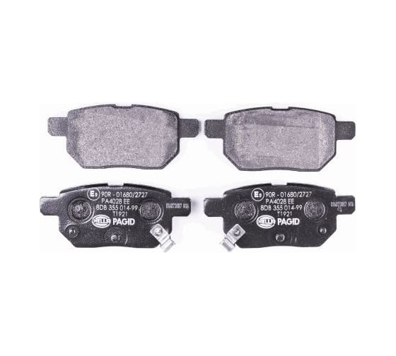 Колодки дисковые органические (NAO), задняя ось, Corolla E150, E180 2006-2019 Hella 8DB 355 036-871 1