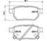 Колодки дисковые органические (NAO), задняя ось, Corolla E150, E180 2006-2019 Hella 8DB 355 036-871 4