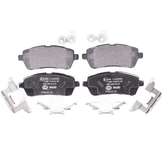 Колодки дисковые органические (NAO), передняя ось, Ford Fiesta VI 2008> Hella 8DB 355 036-561 1