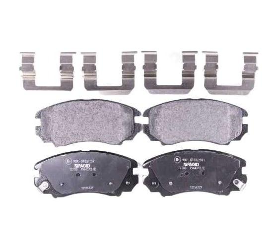Колодки дисковые органические (NAO), передняя ось, Kia Sportage 2004> Hella 8DB 355 037-401 1