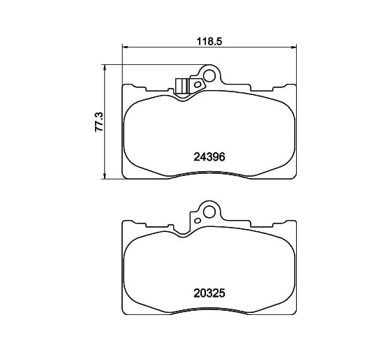 Колодки дисковые органические (NAO), передняя ось, Lexus GS 2012>, IS 2013> Hella 8DB 355 036-881