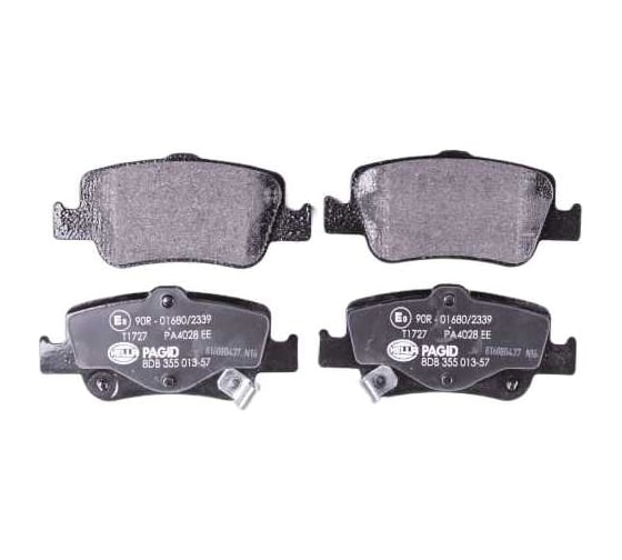 Колодки дисковые органические (NAO), задняя ось, Corolla E150, E180 2006-2019 Hella 8DB 355 036-901 1