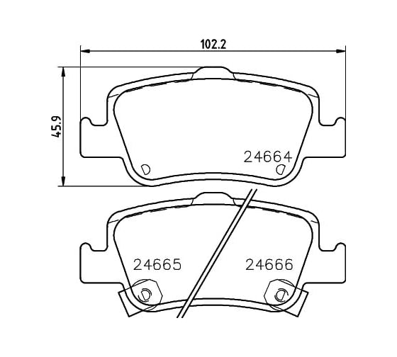 Колодки дисковые органические (NAO), задняя ось, Corolla E150, E180 2006-2019 Hella 8DB 355 036-901