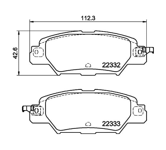 Колодки дисковые органические (NAO), задняя ось, Mazda CX-5 KE 2014>, KF 2016> Hella 8DB 355 037-101