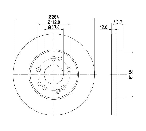 Тормозной диск с покрытием PRO, передняя ось Hella 8DD 355 100-931