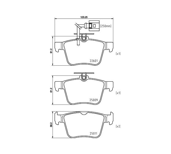 Колодки тормозные дисковые, задняя ось Hella 8DB 355 025-661