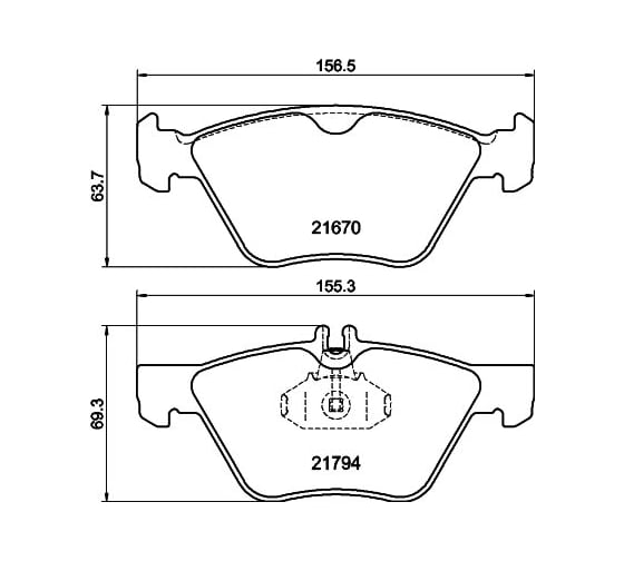 Колодки тормозные дисковые, передняя ось Hella 8DB 355 007-861