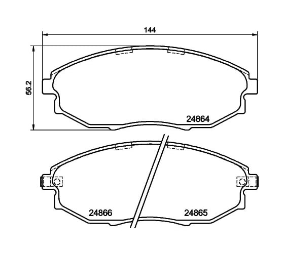 Колодки тормозные дисковые, передняя ось Hella 8DB 355 014-931