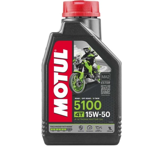 Моторное масло 5100 4T SAE 15W50 1 л MOTUL 112158 1