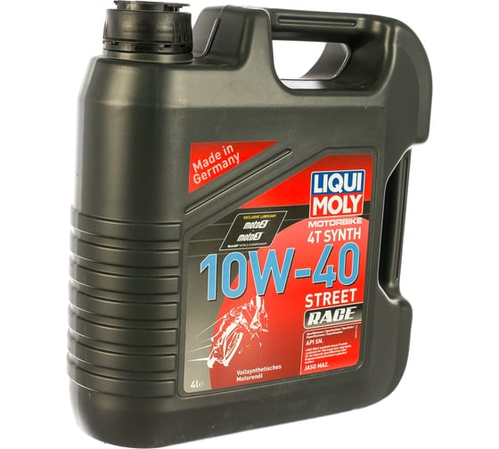 Синтетическое моторное масло для 4-тактных мотоциклов 4л LIQUI MOLY Motorbike 4T Synth Street Race 10W-40 SN MA2 20754