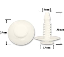 Автокрепеж для Chevrolet Chrysler Daewoo Ford GM Opel 10 шт 10158124 КрепАвто 0246