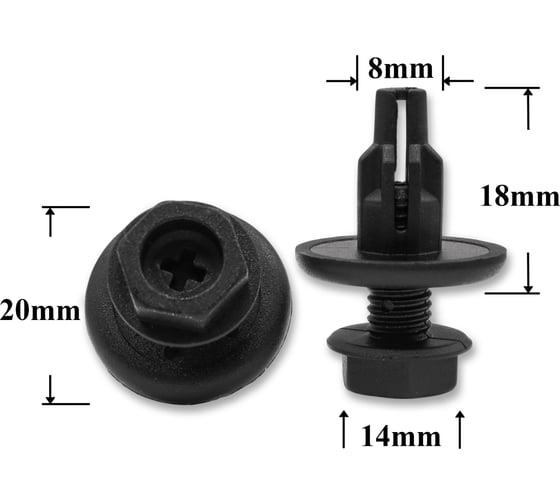 Автокрепеж для Acura Honda 10 шт 91516SK7013, 015530034U, 91516SK7003 КрепАвто 0427