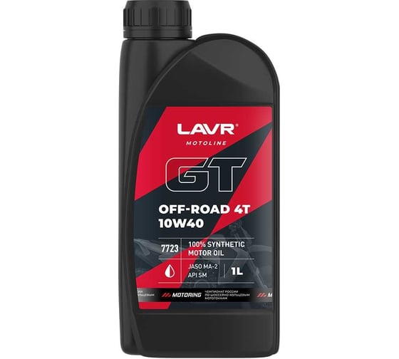 Моторное масло для мотоциклов GT OFF ROAD 4T 10W-40, 1 л LAVR Ln7723