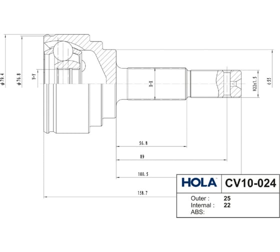 Шрус для а/м Nissan Almera Classic, Almera II N16 наружный HOLA CV10-024