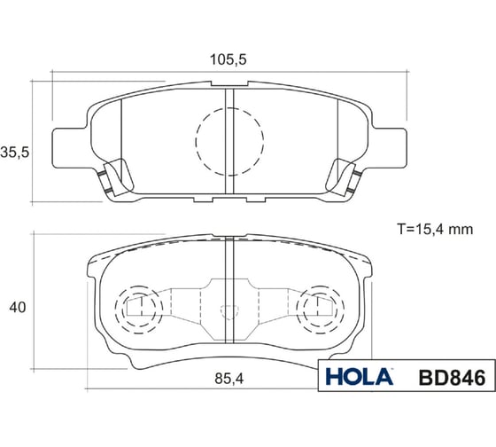 Колодка тормозная задняя для а/м Mitsubishi Lancer IX, X HOLA BD846