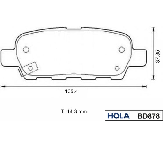 Колодка тормозная задняя для а/м Nissan Qashqai HOLA BD878