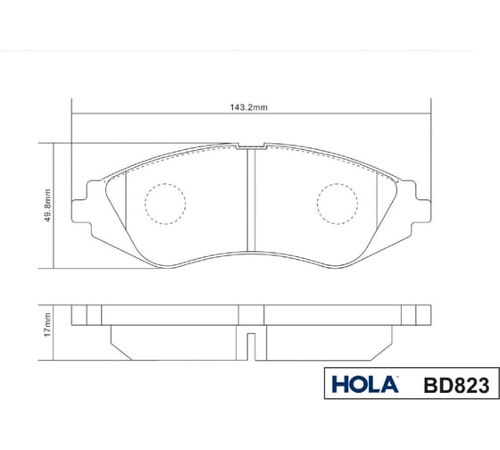 Колодка тормозная передняя для а/м Chevrolet Lacetti / Daewoo Nexia 08- HOLA BD823