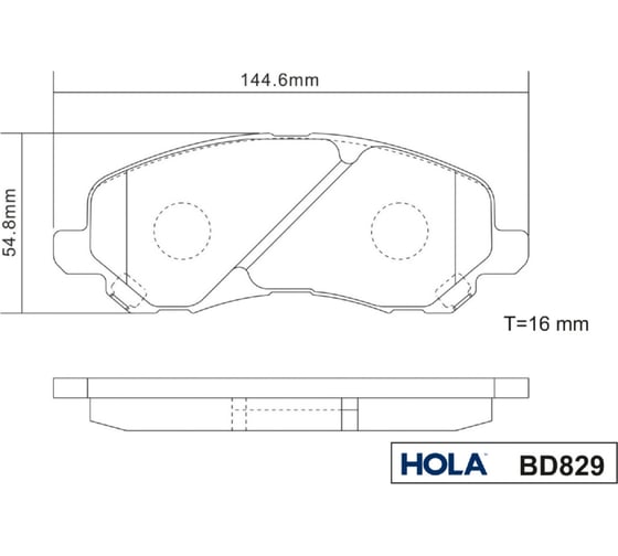 Колодка тормозная передняя для а/м Mitsubishi Lancer IX/X HOLA BD829
