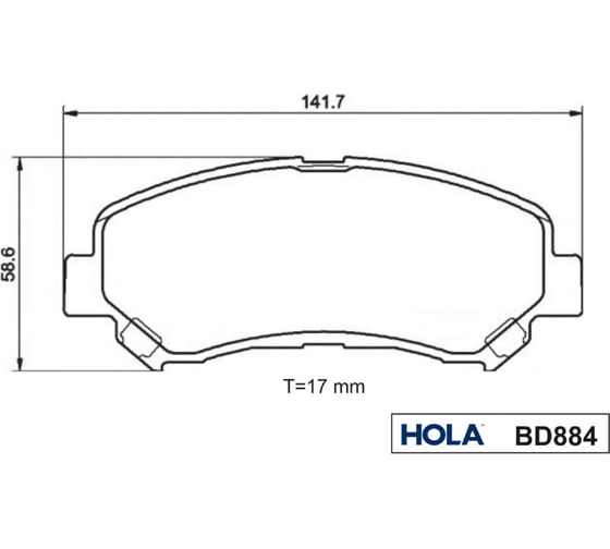 Колодка тормозная передняя для а/м Nissan Qashqai, X-Trail 07 HOLA BD884