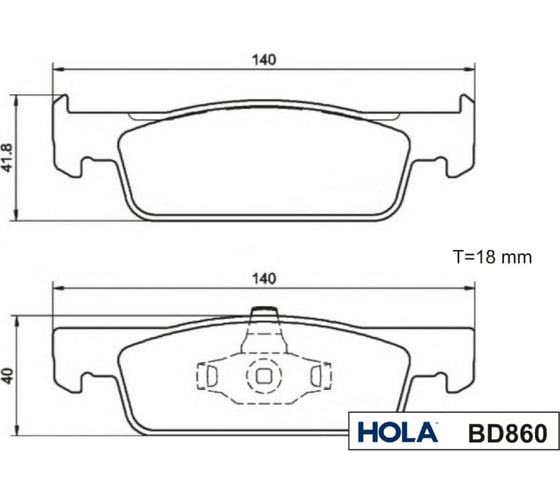 Колодка тормозная передняя для а/м Renailt Logan II 14> 16 HOLA BD860
