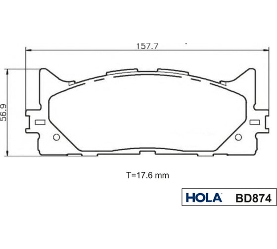 Колодка тормозная передняя для а/м Toyota Camry V30, V40, V50 HOLA BD874