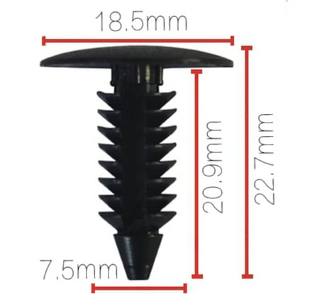 Клипса крепежная для а/м Ford, Daewoo, GM 4004569, 3691590, 6031321, 09409- 07326, 10 шт Nord-Yada 909144
