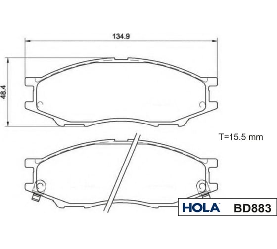 Колодка тормозная передняя для а/м Nissan Almera Classic HOLA BD883