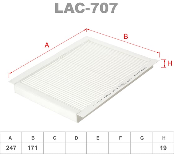 Фильтр салонный LYNXauto LAC-707 1