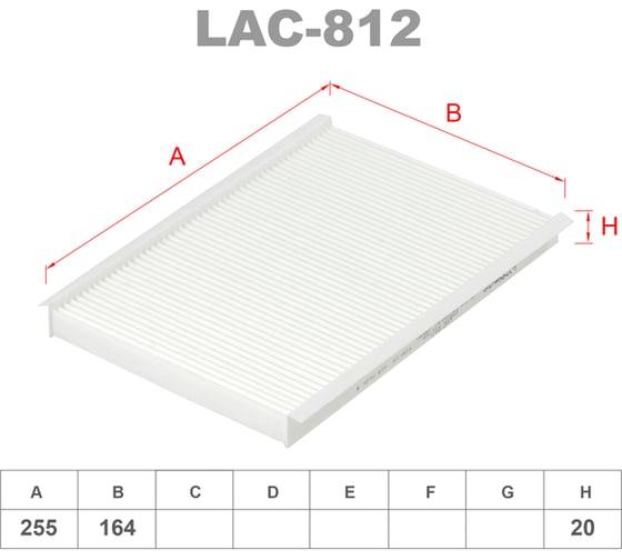 Фильтр салонный LYNXauto LAC-812 1
