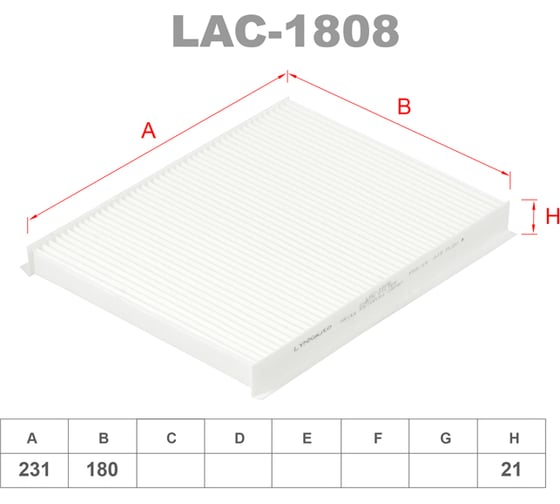 Фильтр салонный LYNXauto LAC-1808 1