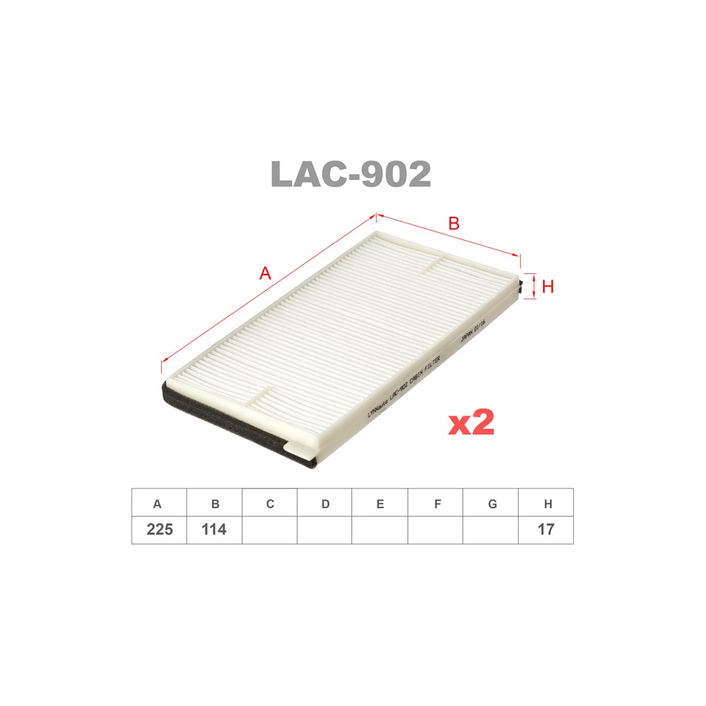 Фильтр салонный комплект 2 шт LYNXauto LAC-902 - выгодная цена, отзывы ...