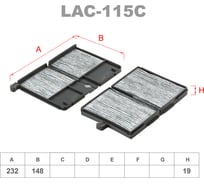 Фильтр салонный угольный комплект 2 шт LYNXauto LAC-115C