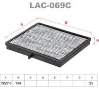 Фильтр салонный угольный LYNXauto LAC-069C