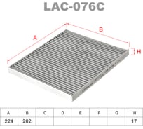 Фильтр салонный угольный LYNXauto LAC-076C