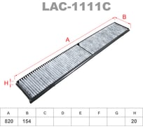 Фильтр салонный угольный LYNXauto LAC-1111C
