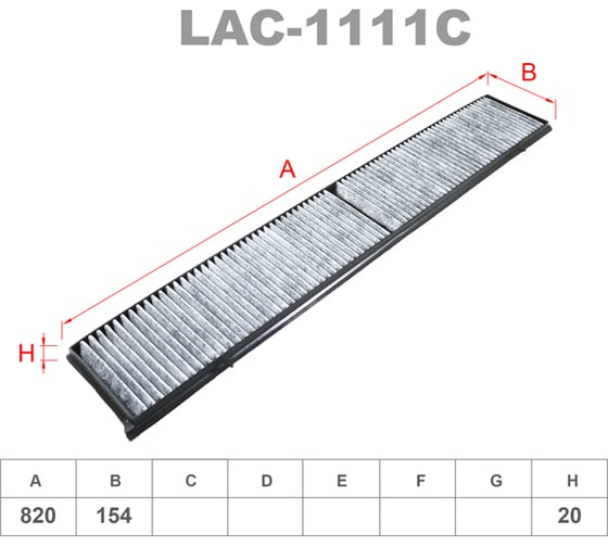 Фильтр салонный угольный LYNXauto LAC-1111C 1
