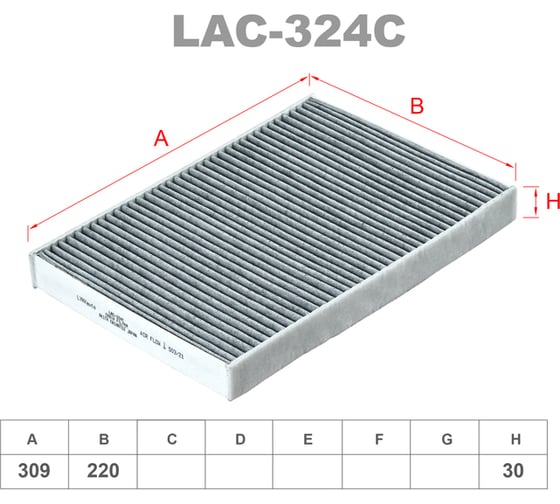 Фильтр салонный угольный LYNXauto LAC-324C
