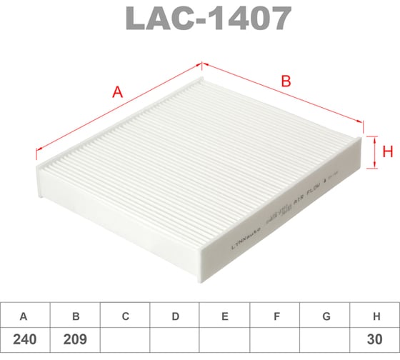 Фильтр салонный LYNXauto LAC-1407