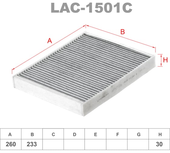 Фильтр салонный угольный LYNXauto LAC-1501C 1