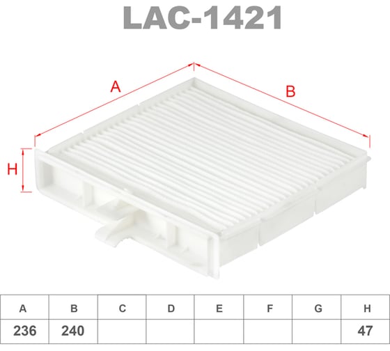 Фильтр салонный LYNXauto LAC-1421