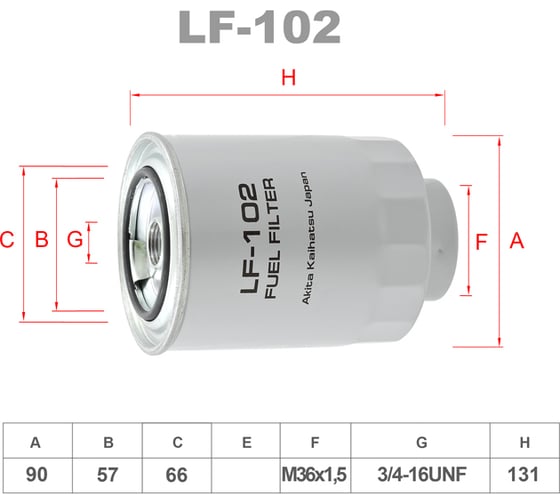 Фильтр топливный LYNXauto LF-102