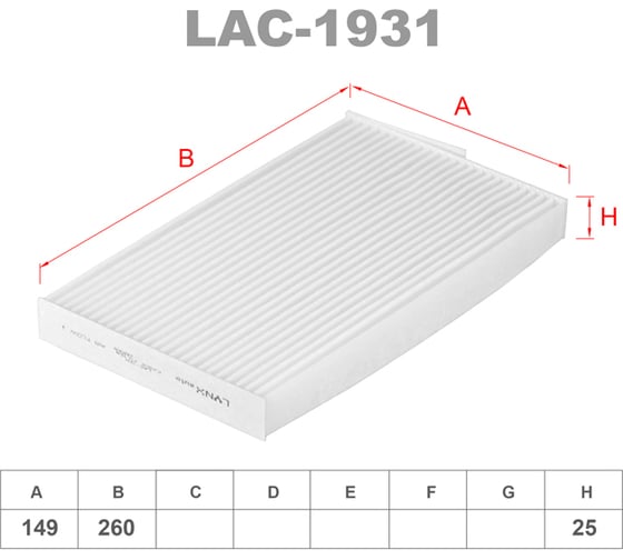 Фильтр салонный LYNXauto LAC-1931