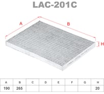 Фильтр салонный угольный LYNXauto LAC-201C